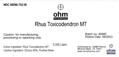 Rhus Toxicodendron Mt (Rhus Toxicodendron Mt 0.250 Liters Bottle Label)